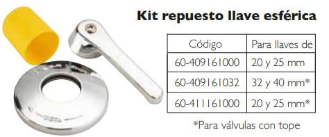 Kit repuesto llave esférica