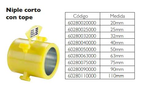 Niple corto con tope