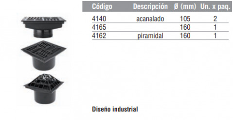 Embudo con rejilla plástica 20x20 