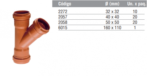 Ramal Simple a 45ºH-H