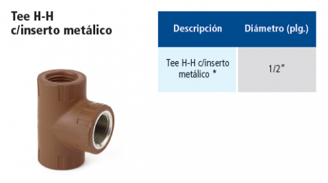 T H-H con inserto metálico